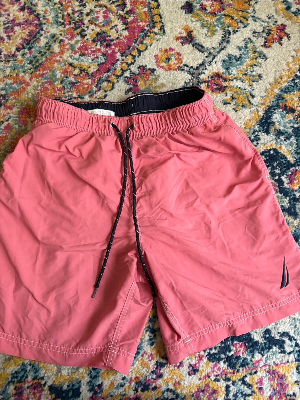 Men's Coral Swim Trunks with Drawstring Nautica